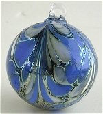 Silvered Blue Ball Christmas Ornament